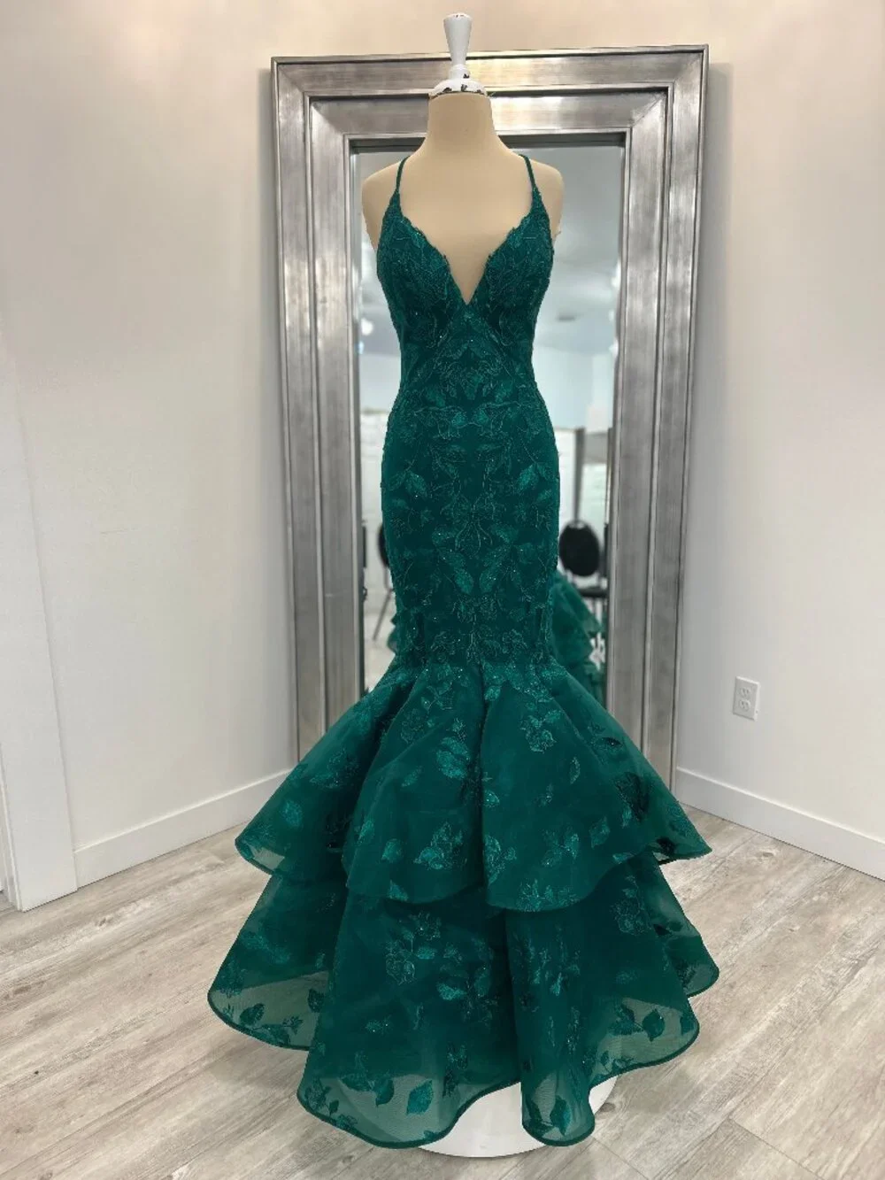 Ellie Wilde EW35062 Emerald Mermaid Prom Dress – Size 12 – New Store Sample - Picture 2 of 8